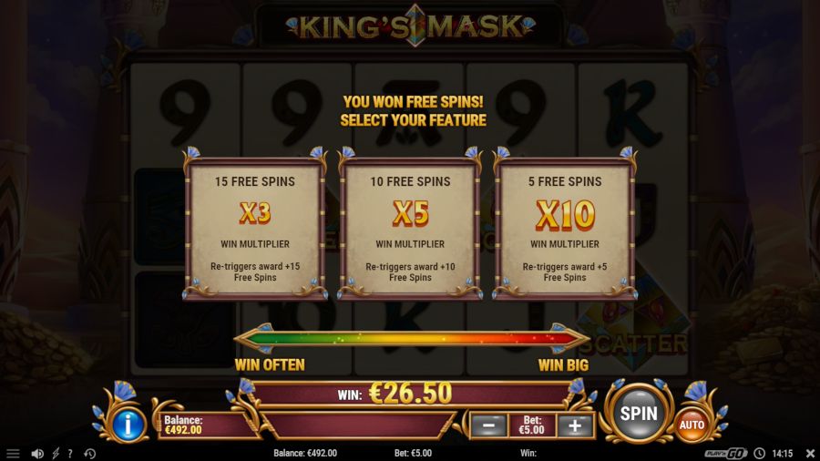 Kings Mask Free Spins Triggered - -