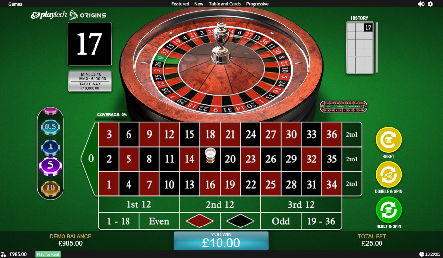 Premium European Roulette Win - -