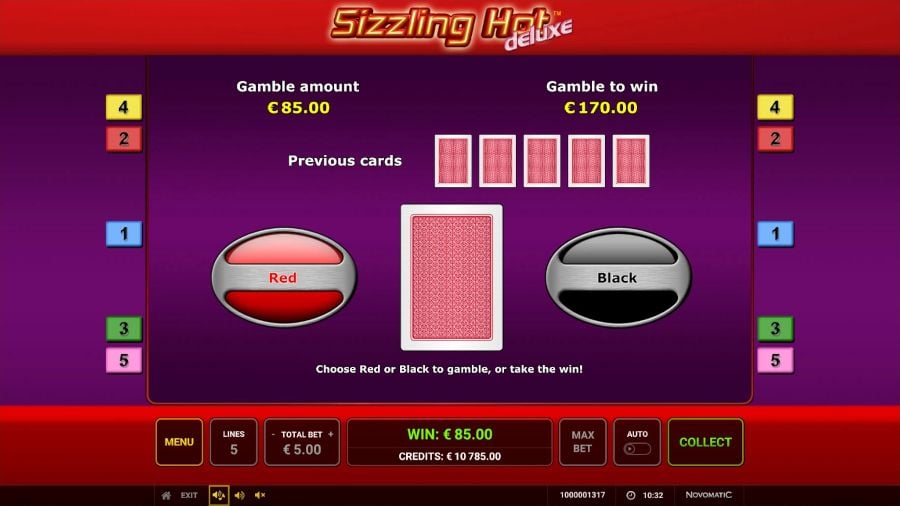 Sizzling Hot Deluxe Gamble Feature - -