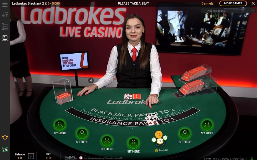 Ladbrokes Blackjack 2 Gameplay - -