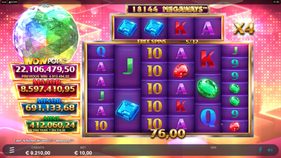 Cash N Riches Wowpot Megaways Free Spins - -