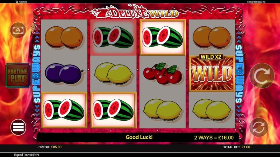 7s Deluxe Wild Fortune Play Base Game Win - -