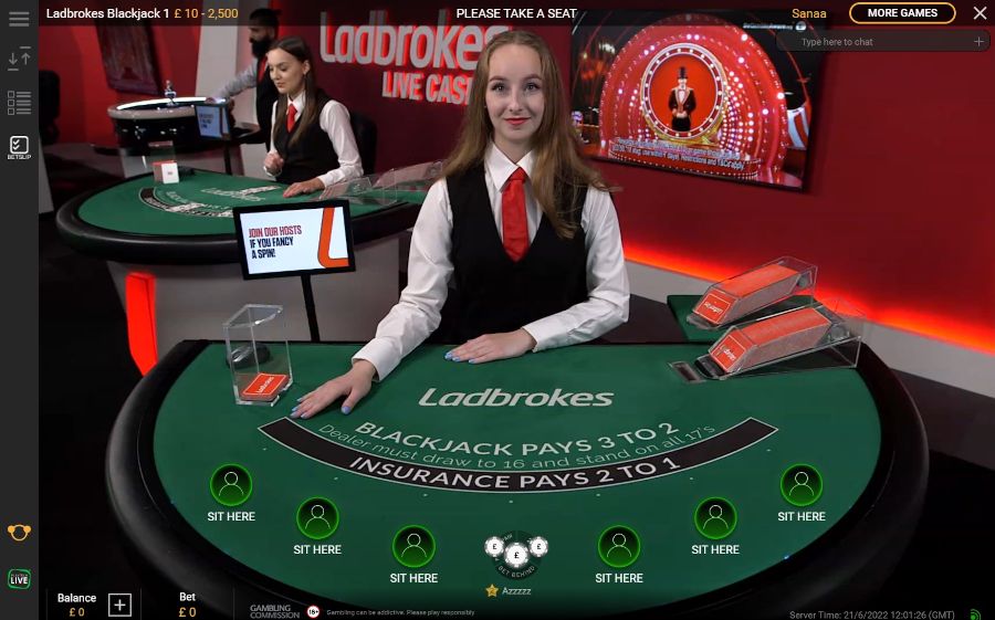 Ladbrokes Blackjack 1 Dealing - -