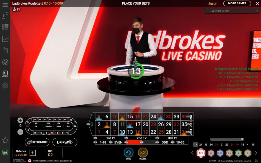 Ladbrokes Live Roulette Placing Bets - -