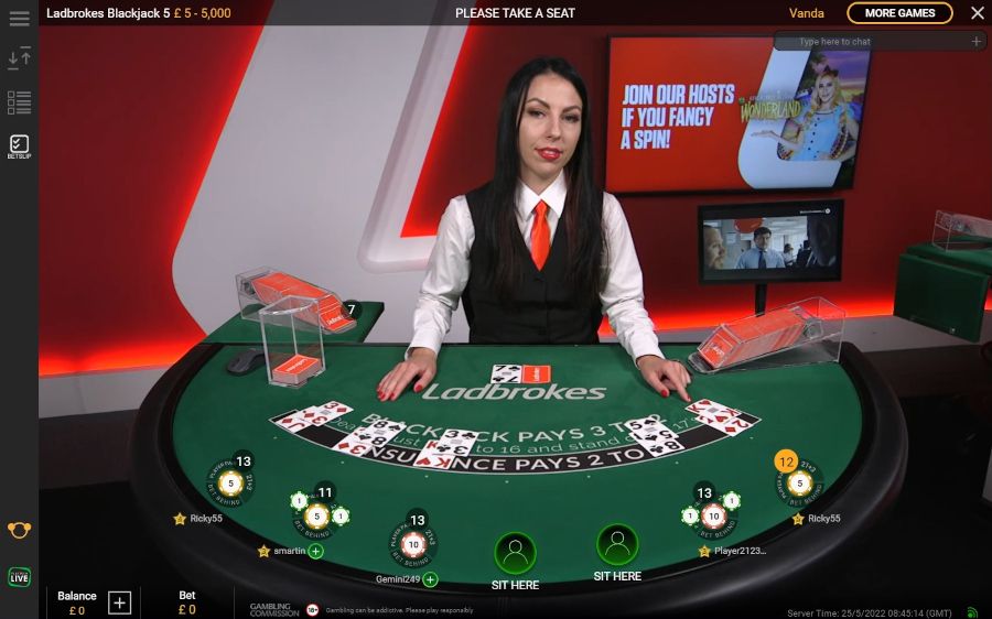 Ladbrokes Blackjack 5 Gameplay - -