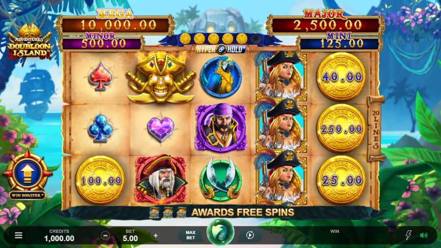 Adventures Of Doubloon Island Slot Game Base Game - -