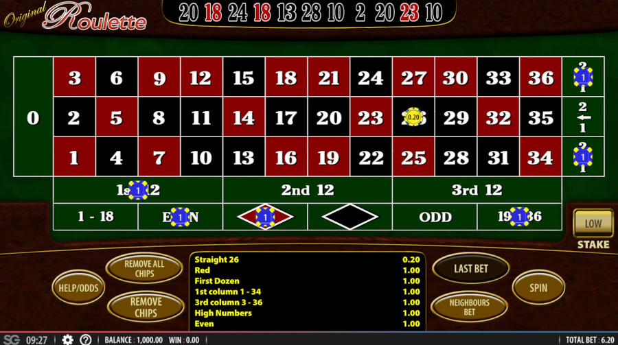 Original Roulette Placing Bets - -