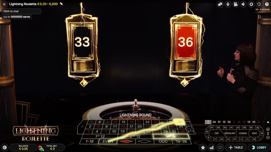 Lightning Roulette Lightning Round - -