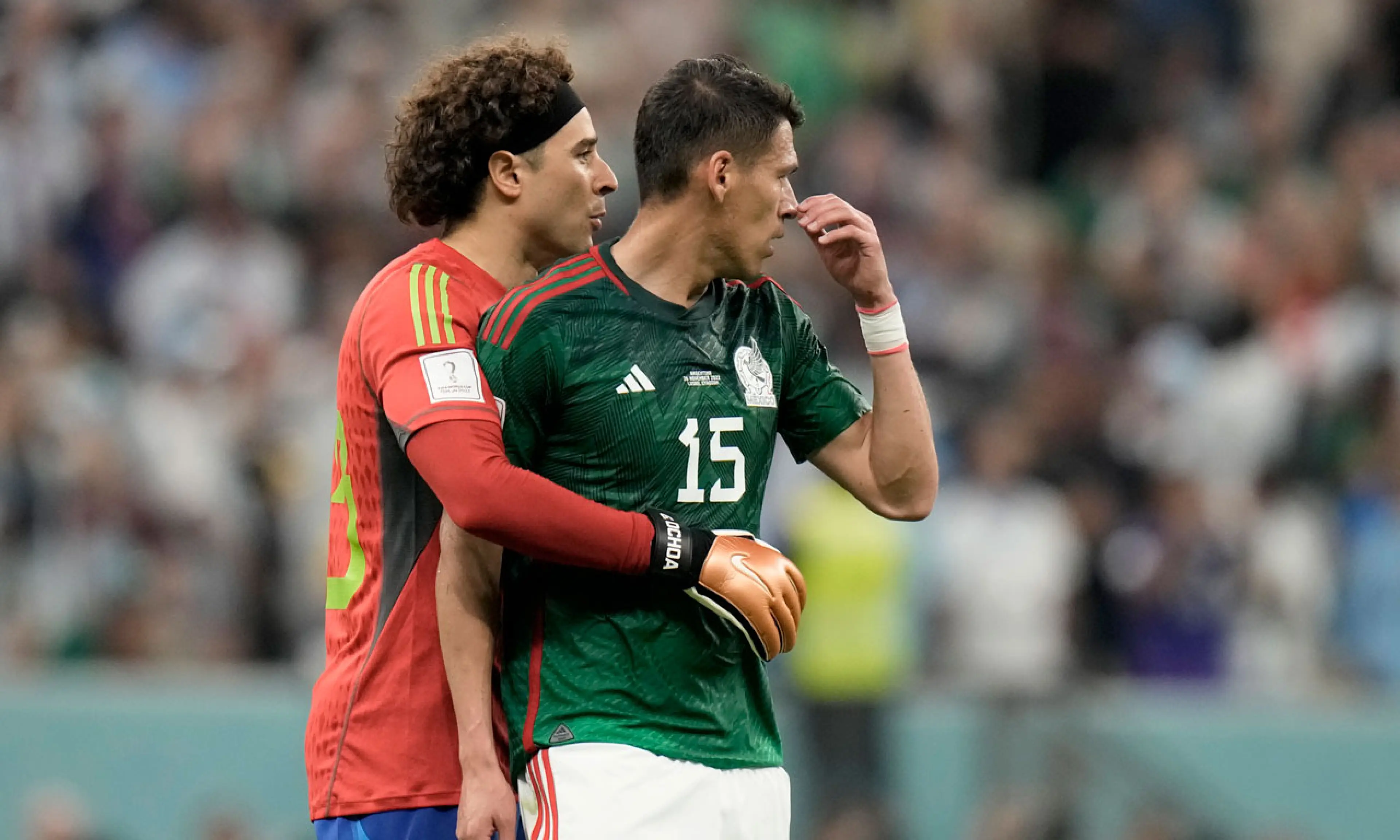 Guillermo Ochoa, Hector Moreno, Mexico v Argentina