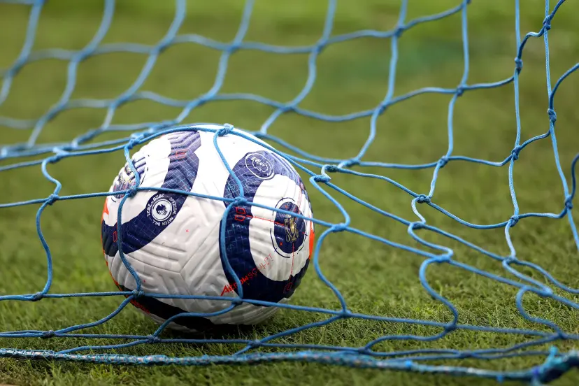 Premier League football in goal